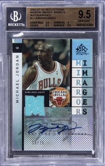2006-07 Upper Deck Reflections "Mirror Images" Jerseys Autographs #JJ Michael Jordan/LeBron James Dual Signed NBA All-Star Game Used Jersey Card (#16/25) – BGS GEM MINT 9.5/BGS 10